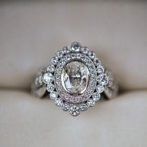 Custom made diamond engagement ring